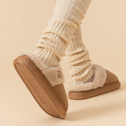 Chaussures en molleton d'intérieur à semelles épaisses